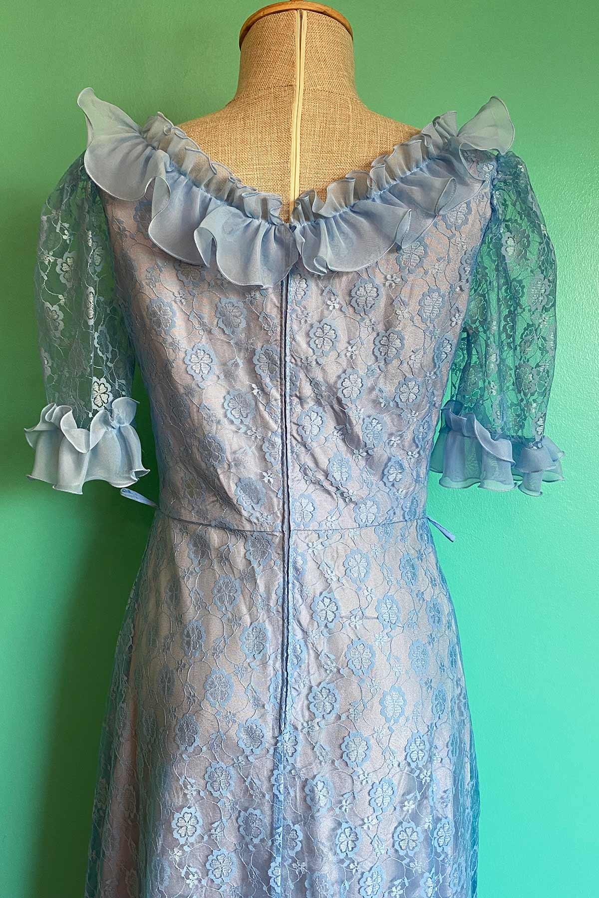 Vintage Dantel Detay Elbise