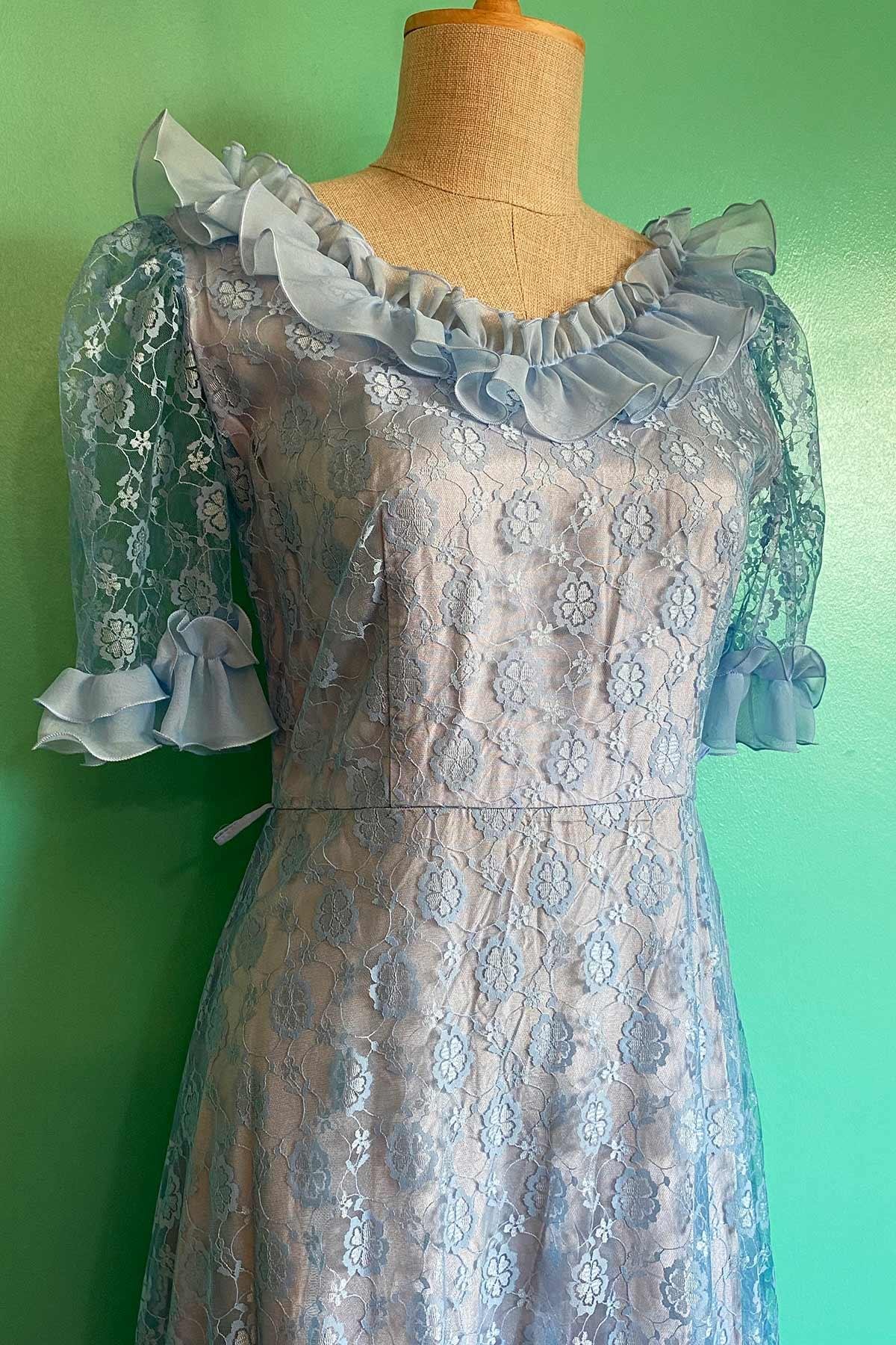 Vintage Dantel Detay Elbise