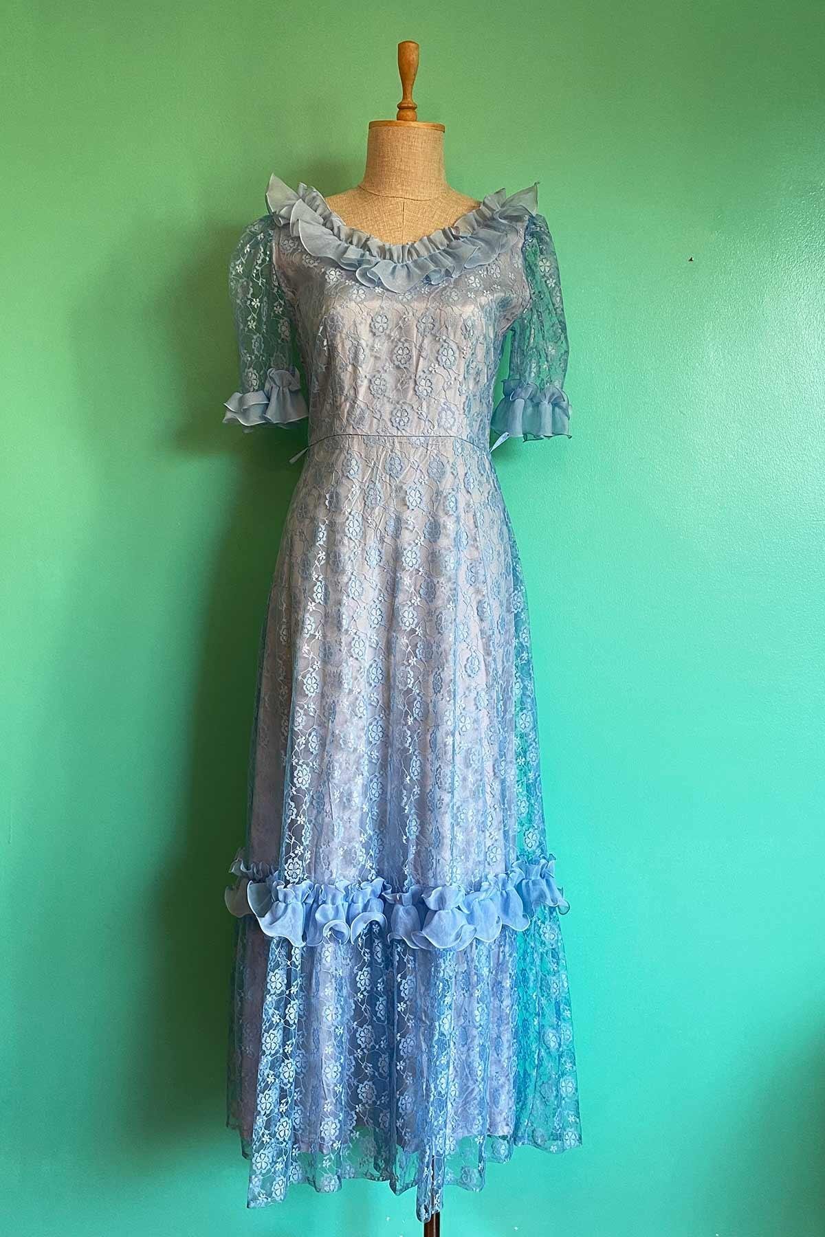 Vintage Dantel Detay Elbise