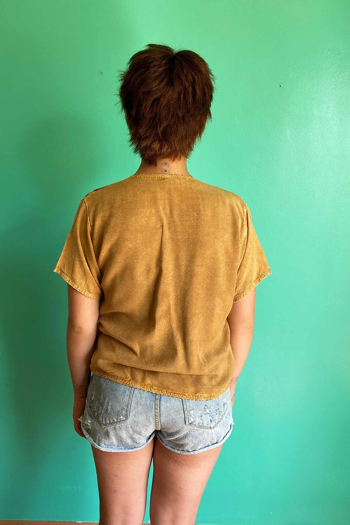 Vintage Etnik Rayon Gömlek