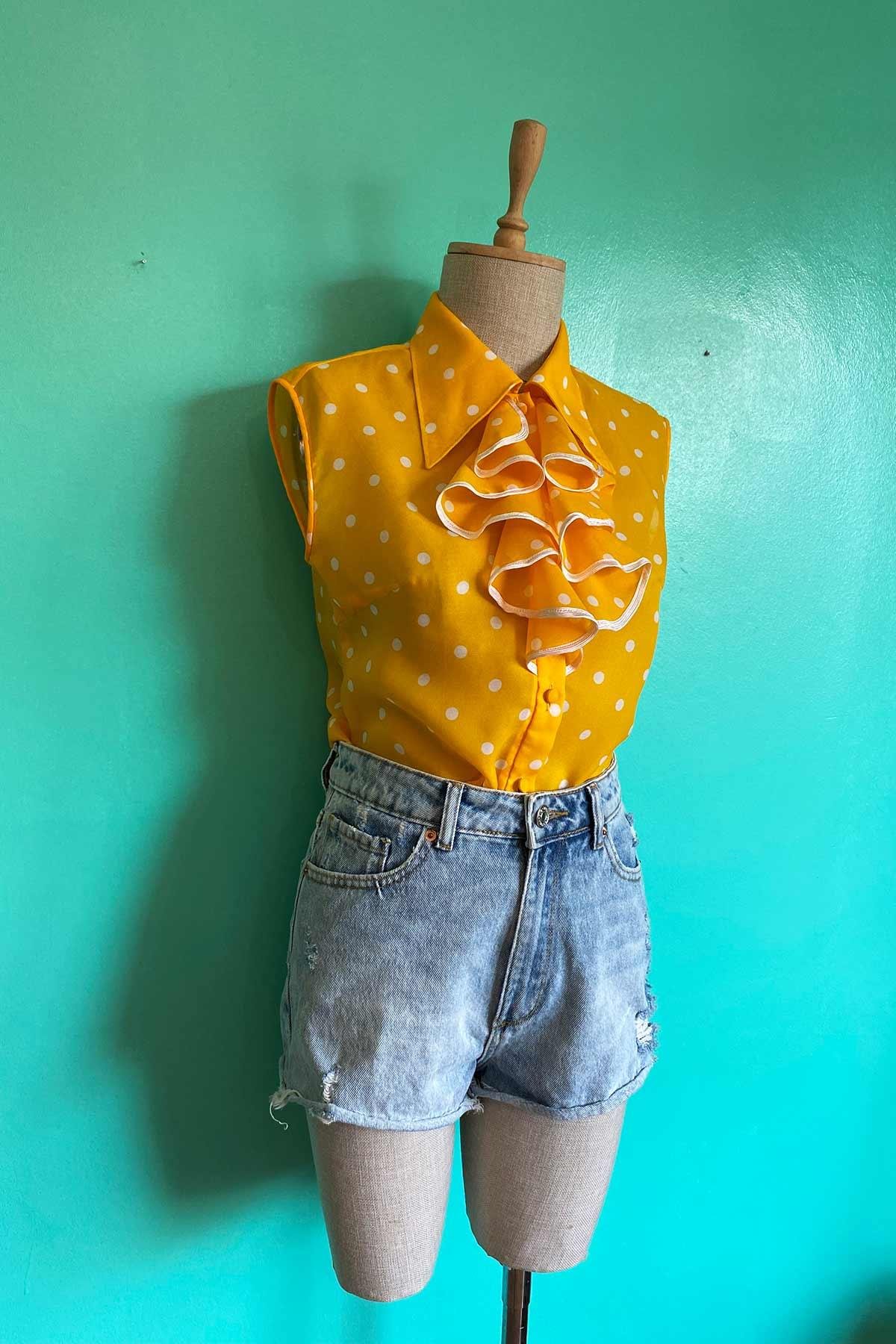 Vintage Fırfır Yaka Gömlek