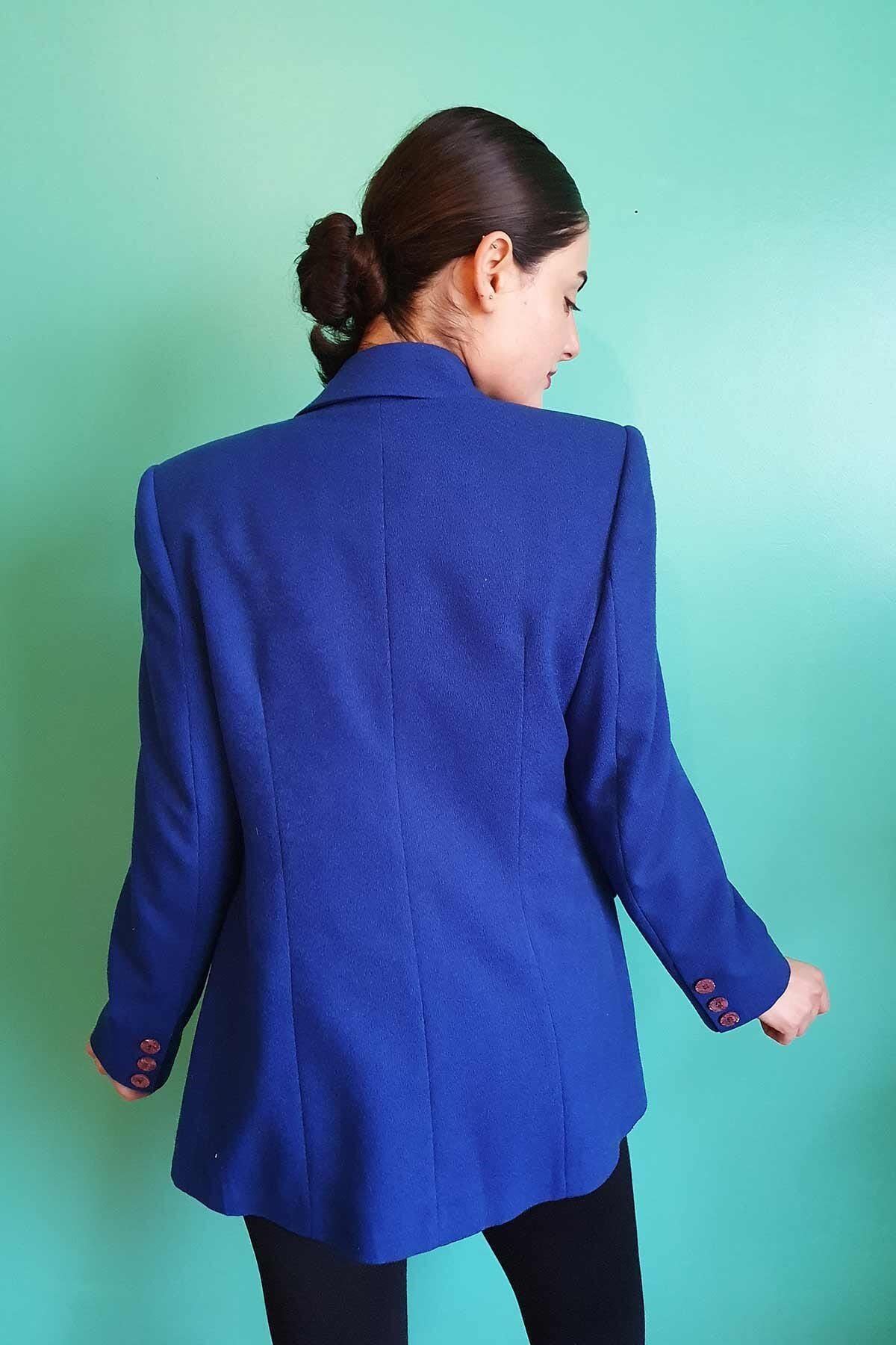 Vintage Mavi Blazer Ceket