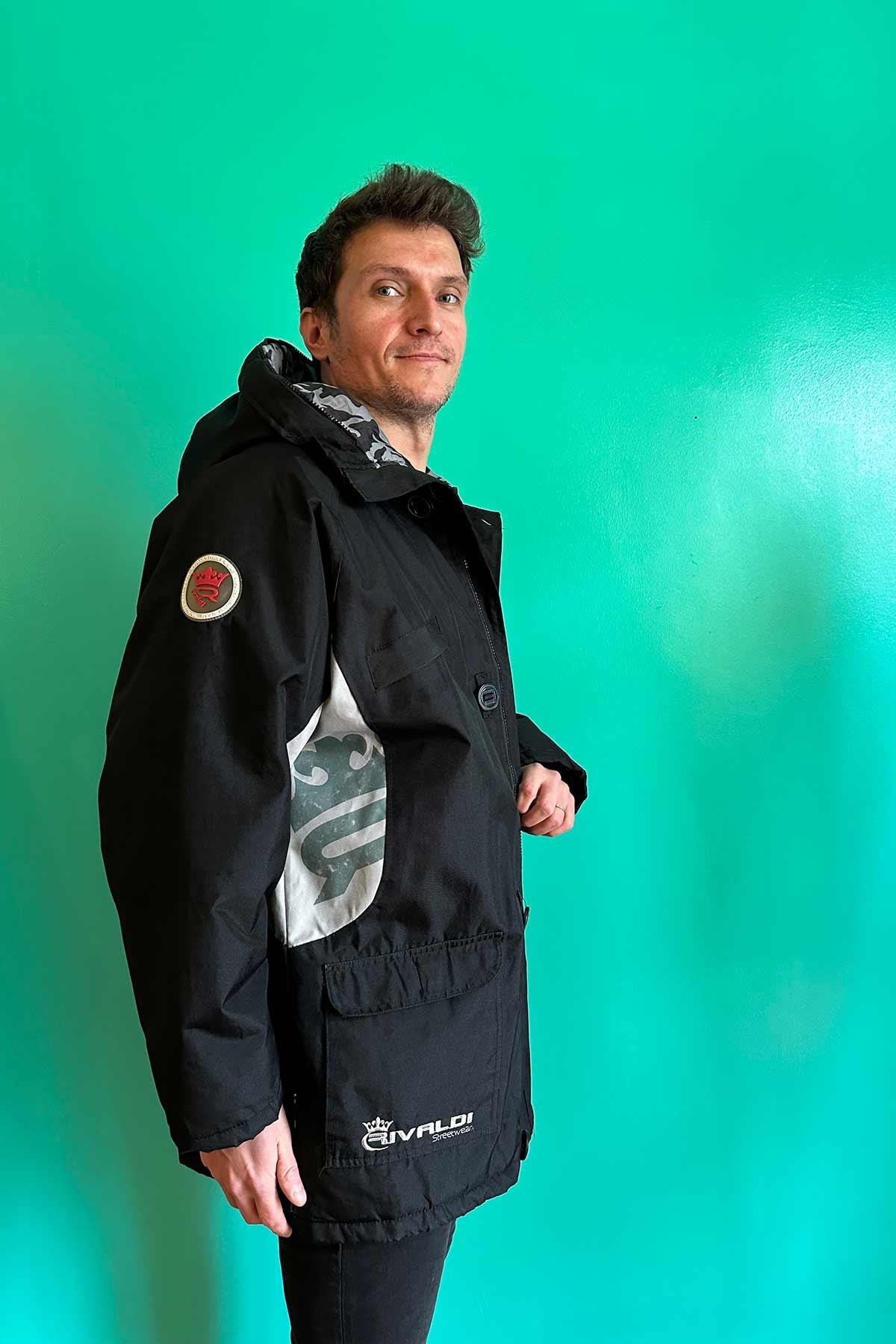 Vintage Oversize Kapşonlu Mont