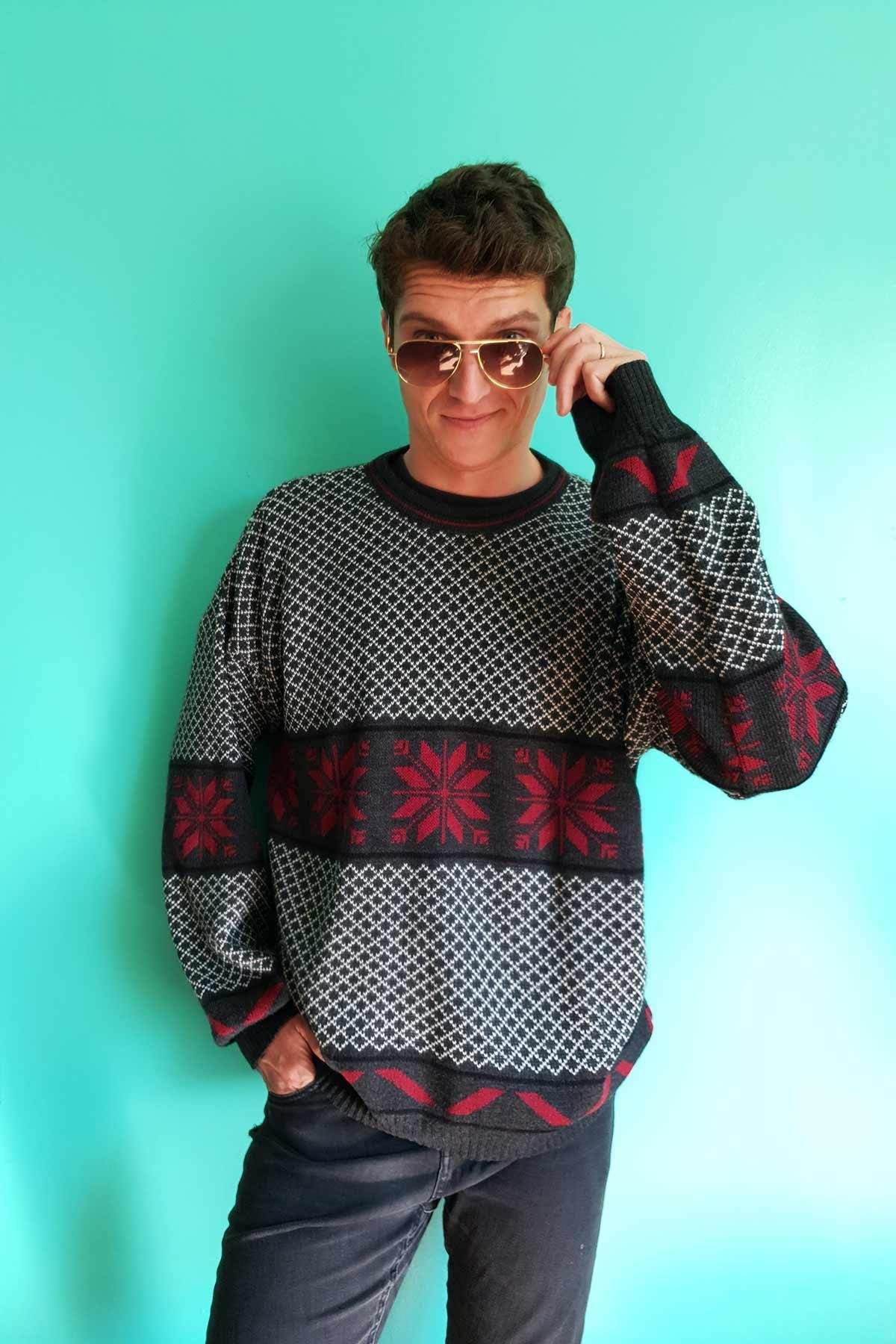Vintage Oversize Yün Kazak
