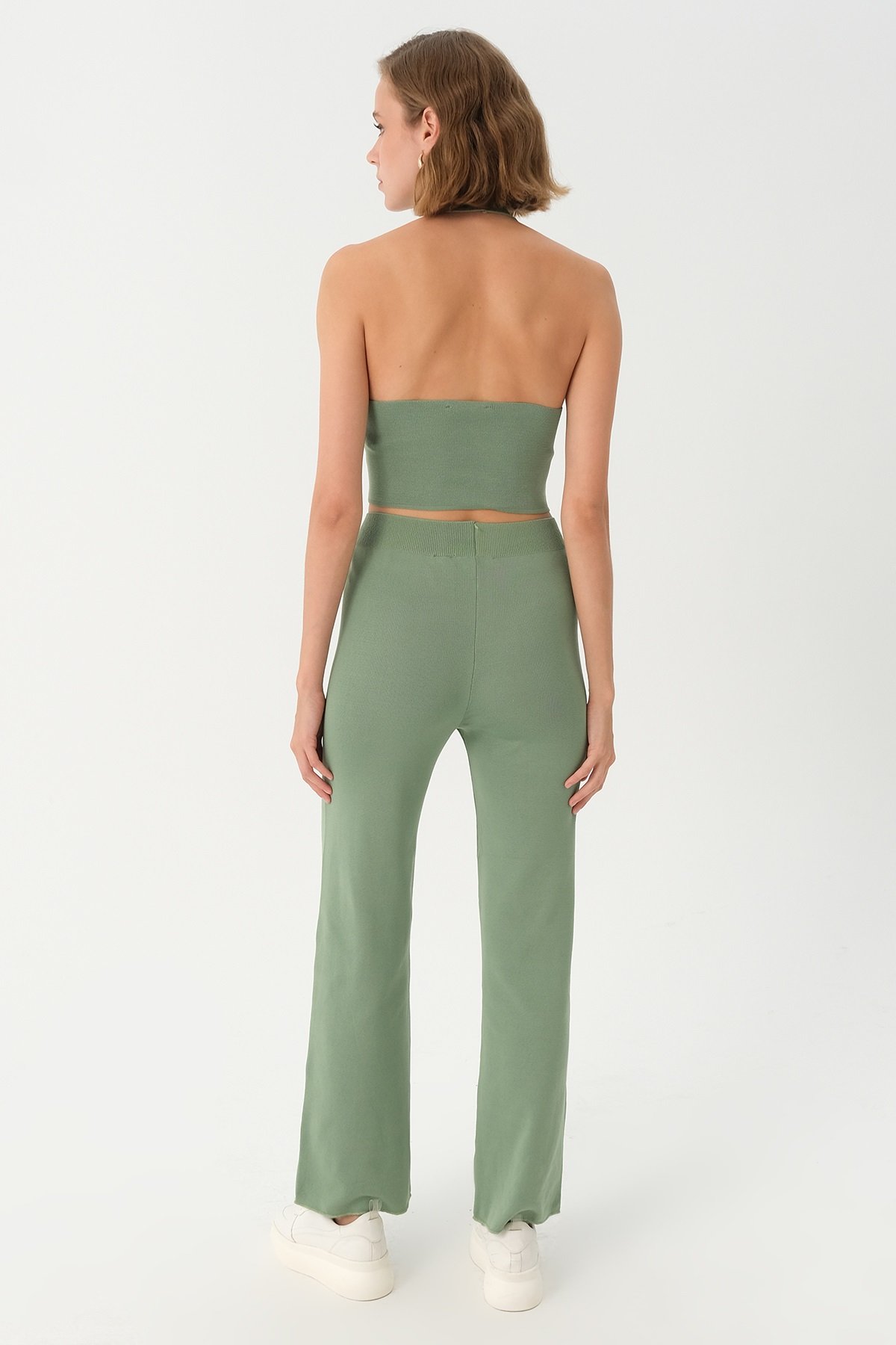 Aynası Dar Halter Model Atlet Ve Pantalon İkili Takım-15314-Siyah