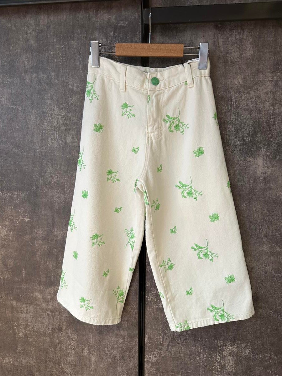 Yeşil Nakış Detaylı Pantolon 