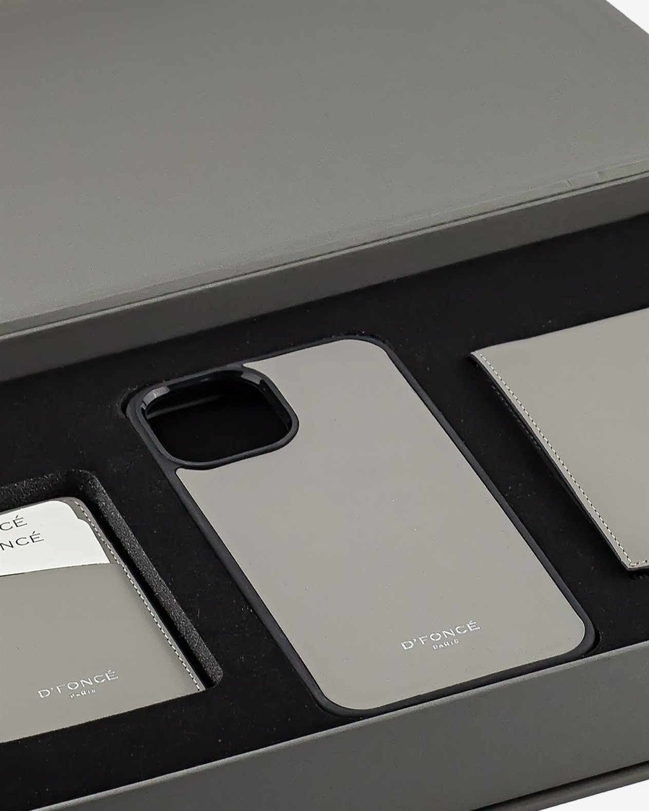 Pebble Gri Deri Cüzdan-Iphone 12Pro Max Telefon Kılıfı-Magsafe Hediye Seti 7