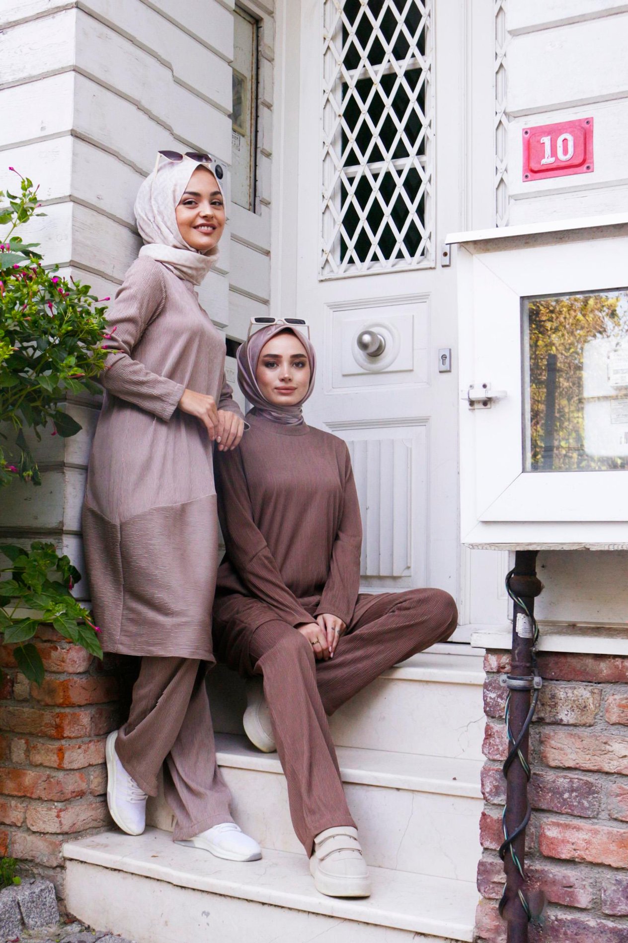 Fitilli Tunik Pantolon Vizon İkili Takım Santana