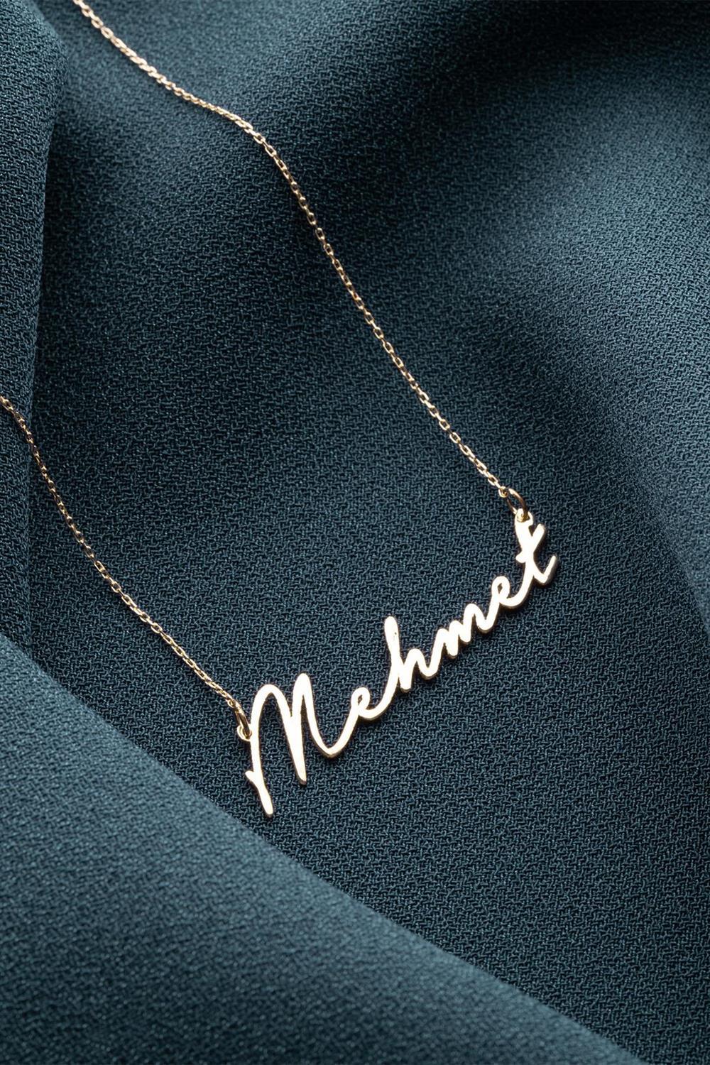  14K Solid Gold Hand Written Name Necklace