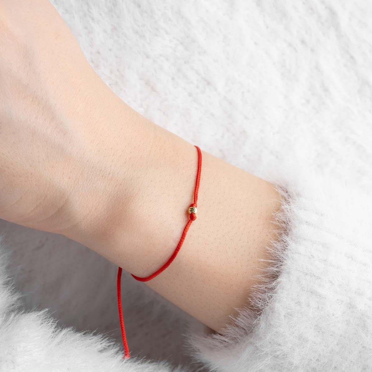 14K Solid Gold Red Thread Dorika Bracelet