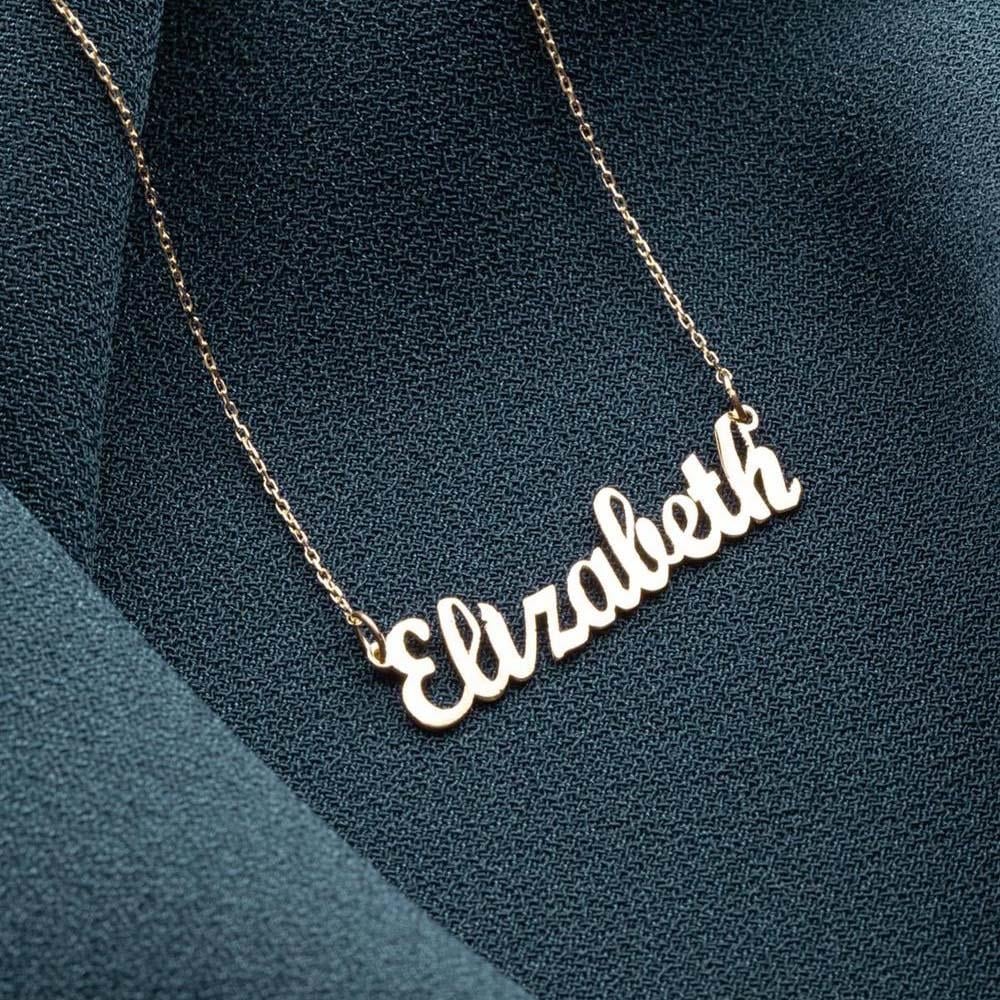  14K Solid Gold Personalized Name Necklace