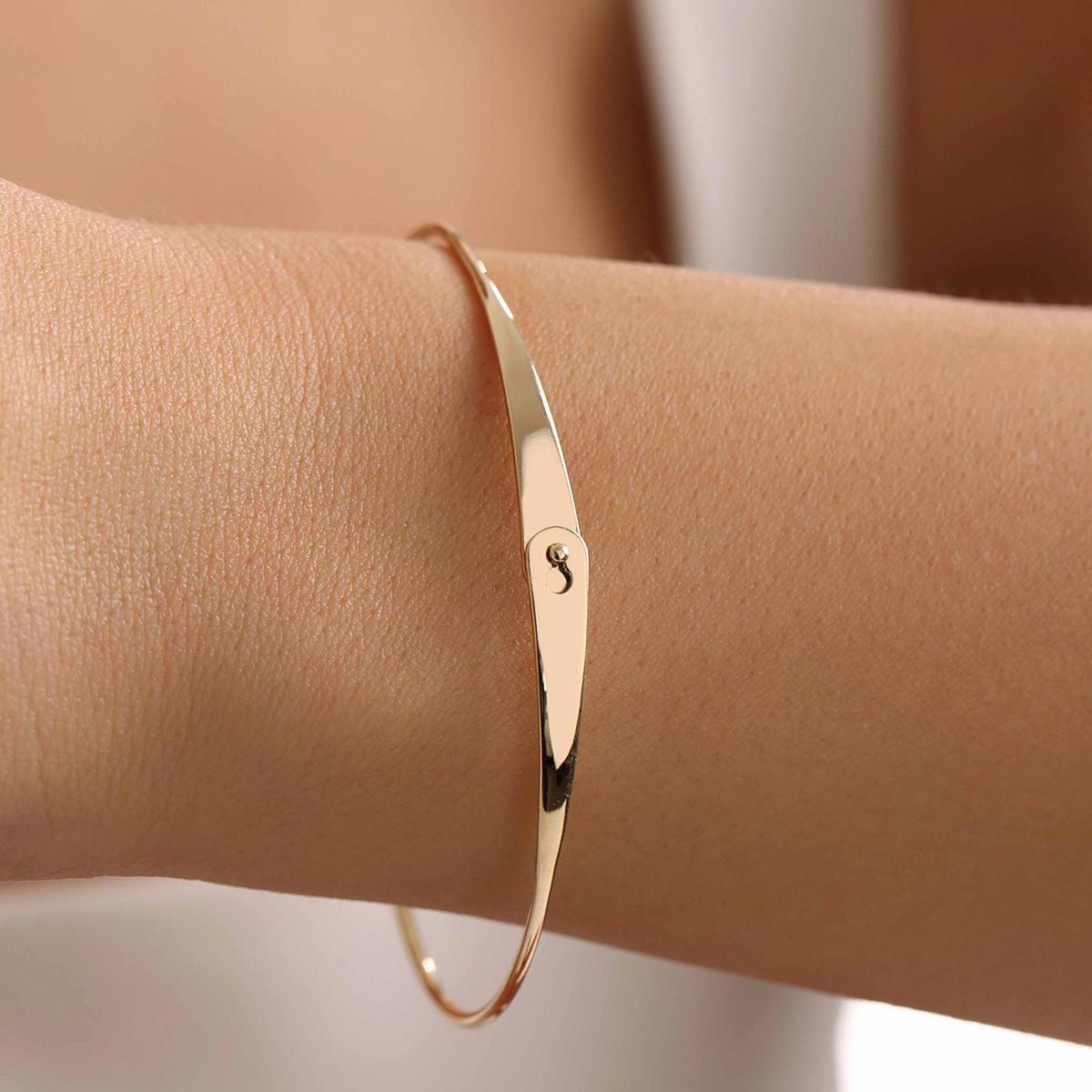 14K Solid Gold Wishbone Bracelet