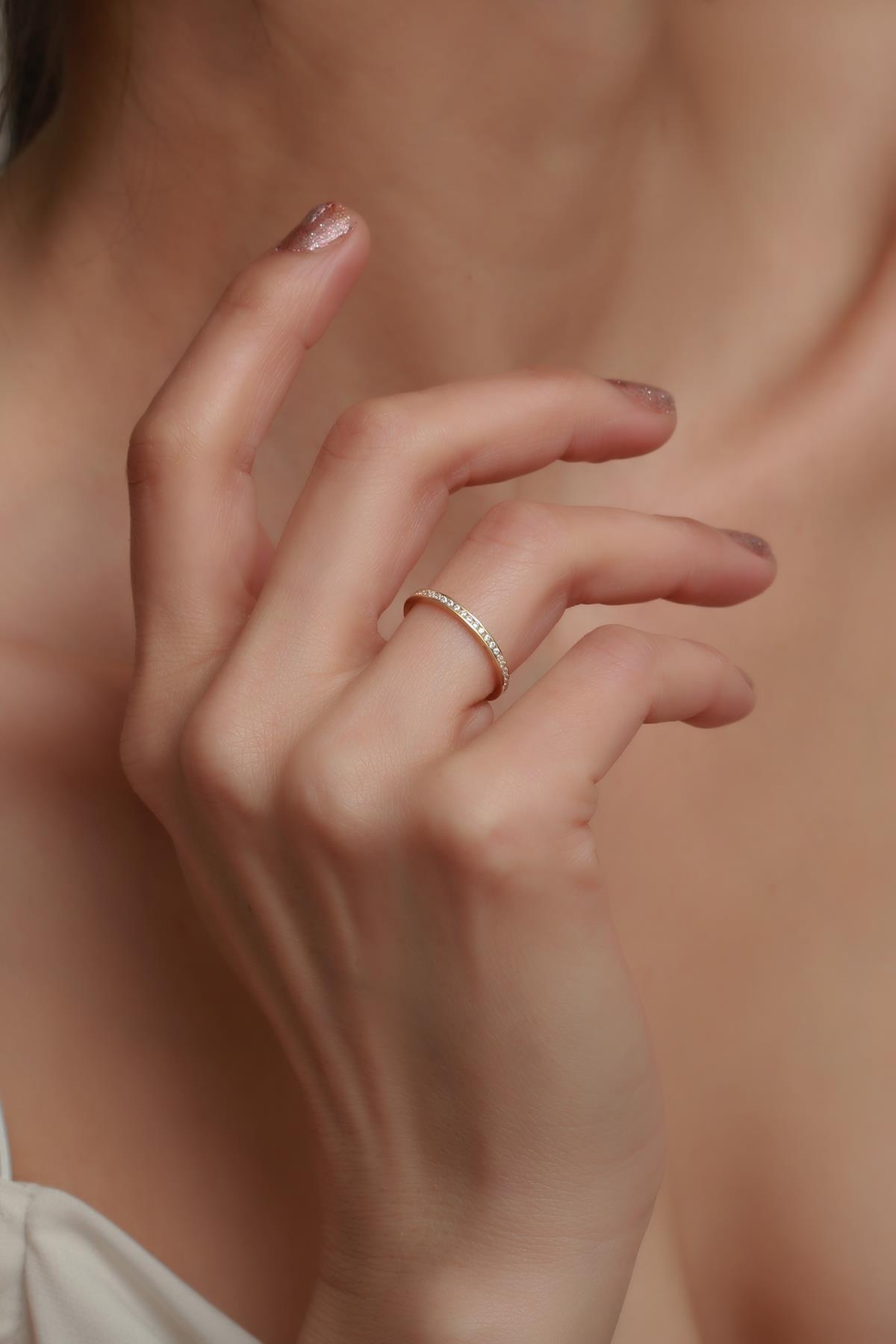14K Solid Gold Thin Eternity Ring