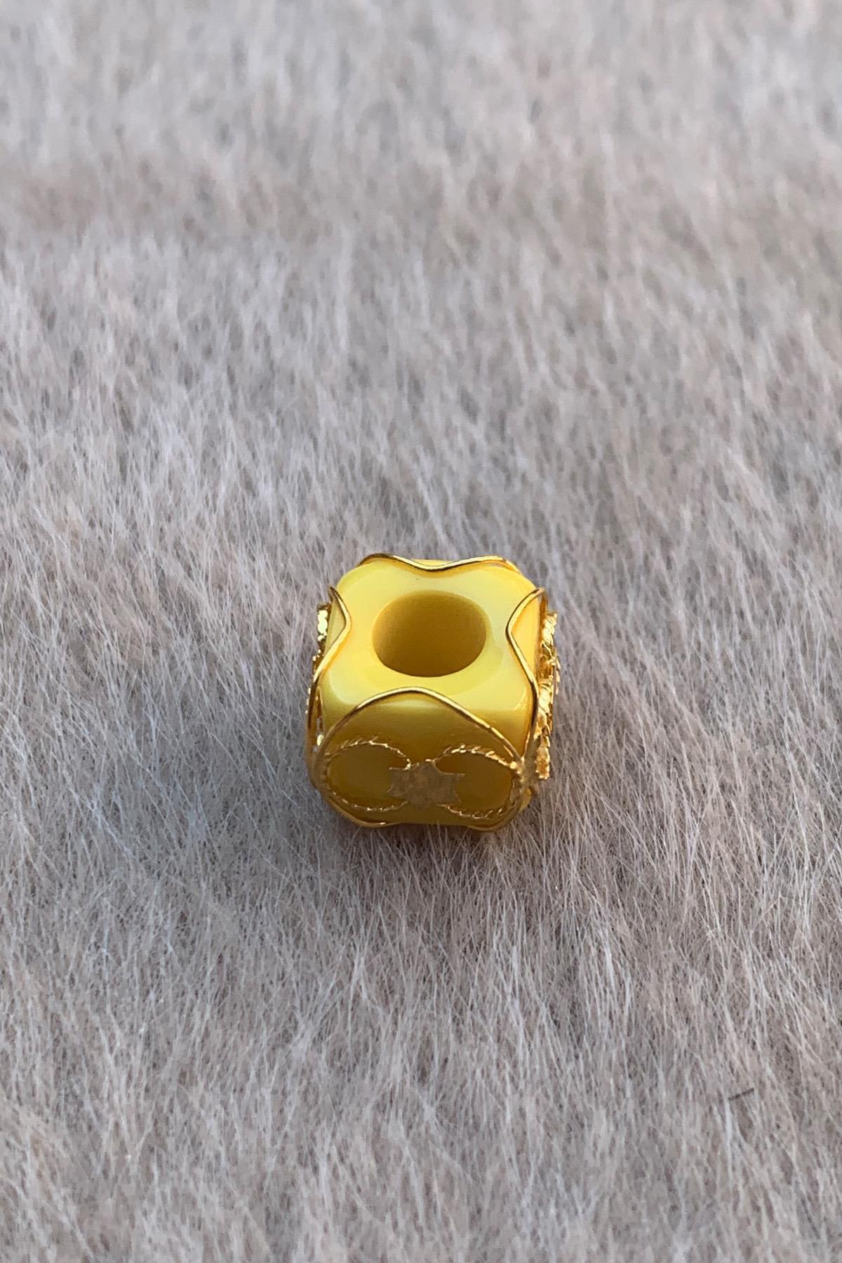 Golden Yellow Star Medium Filigree Hulyam Bead