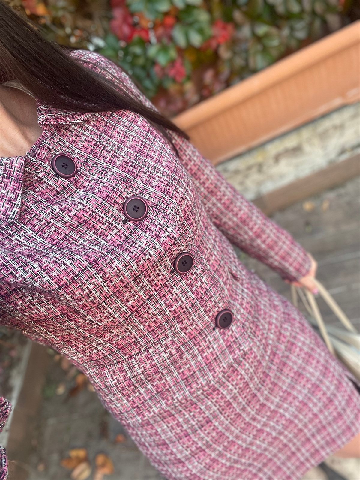 Tüvit blazer ceket ve yırtmaçlı etek takım