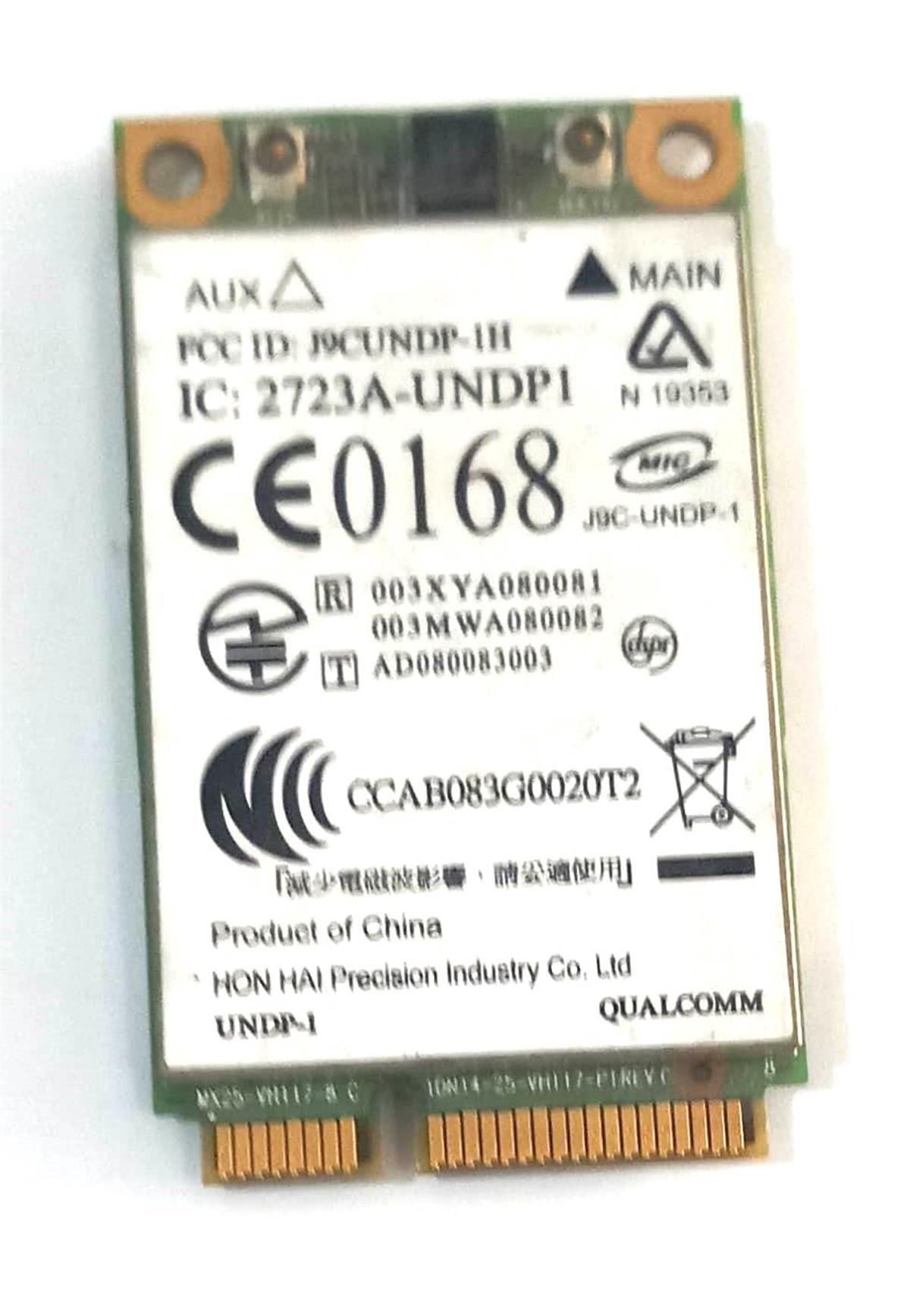 WIFI Kart - BluetoothQualcomm 2723A-UNDP-1 3G Wwan Wireless Mini PCI-E Card UNDP-1 J9CUNDP-1 STOK: Z82