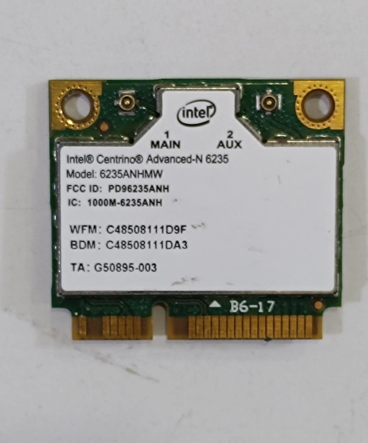 WIFI Kart - BluetoothIntel Centrino Advanced-N 6235 6235ANHMW Bluetooth  Notebook Wifi Kart Stok:Z104