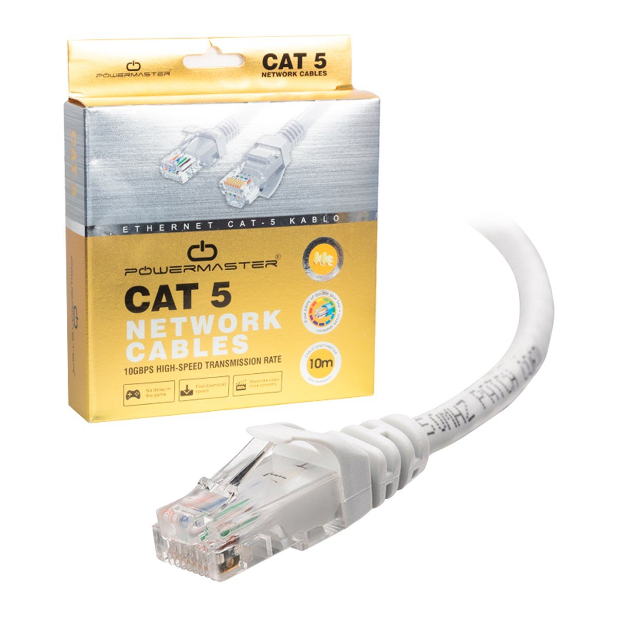POWERMASTER KABLO CAT5 10 METRE GRİ KUTULU