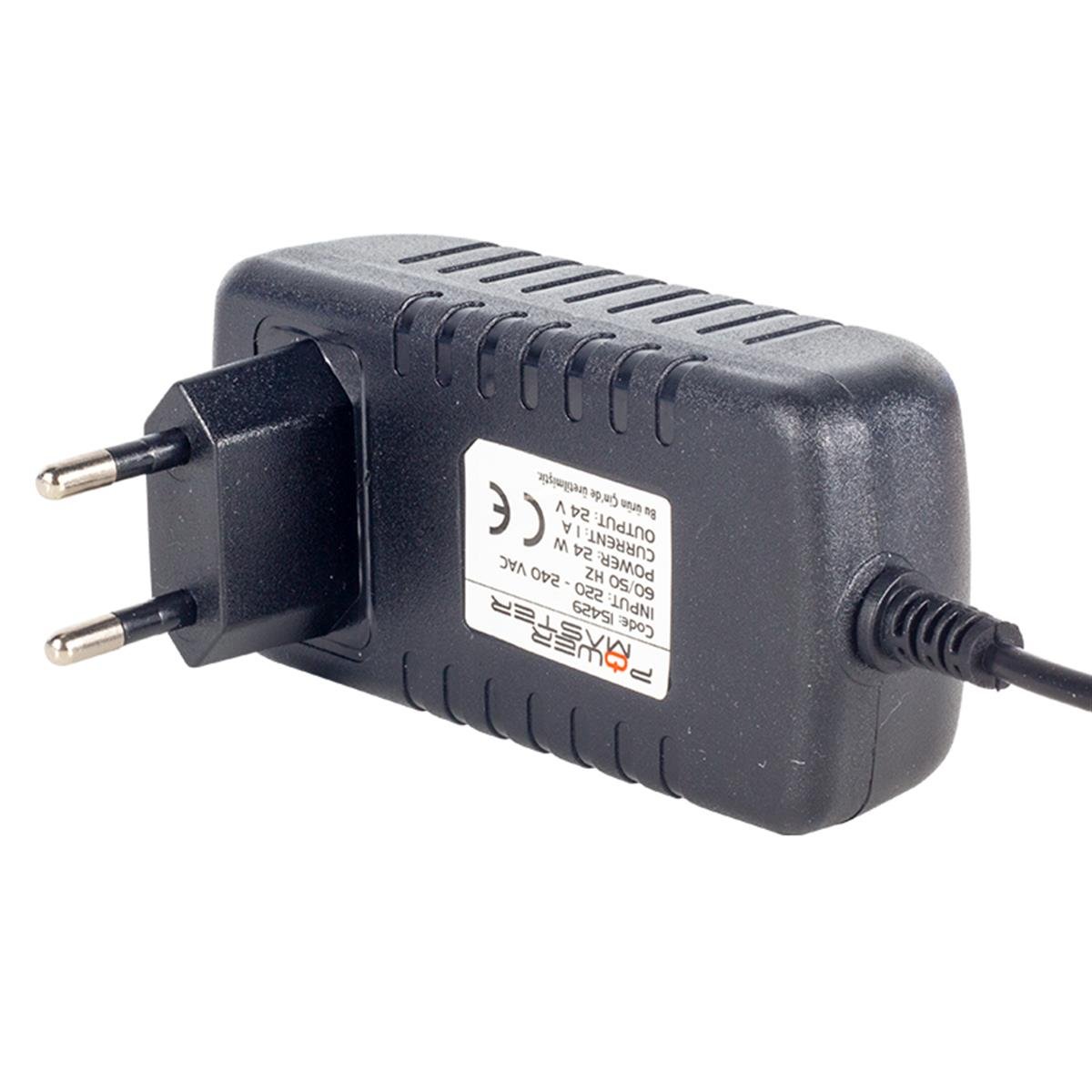 POWERMASTER PM-15429 24 VOLT - 1 AMPER PRİZ TİPİ PLASTİK KASA ADAPTÖR 5.5*2.5 UÇ