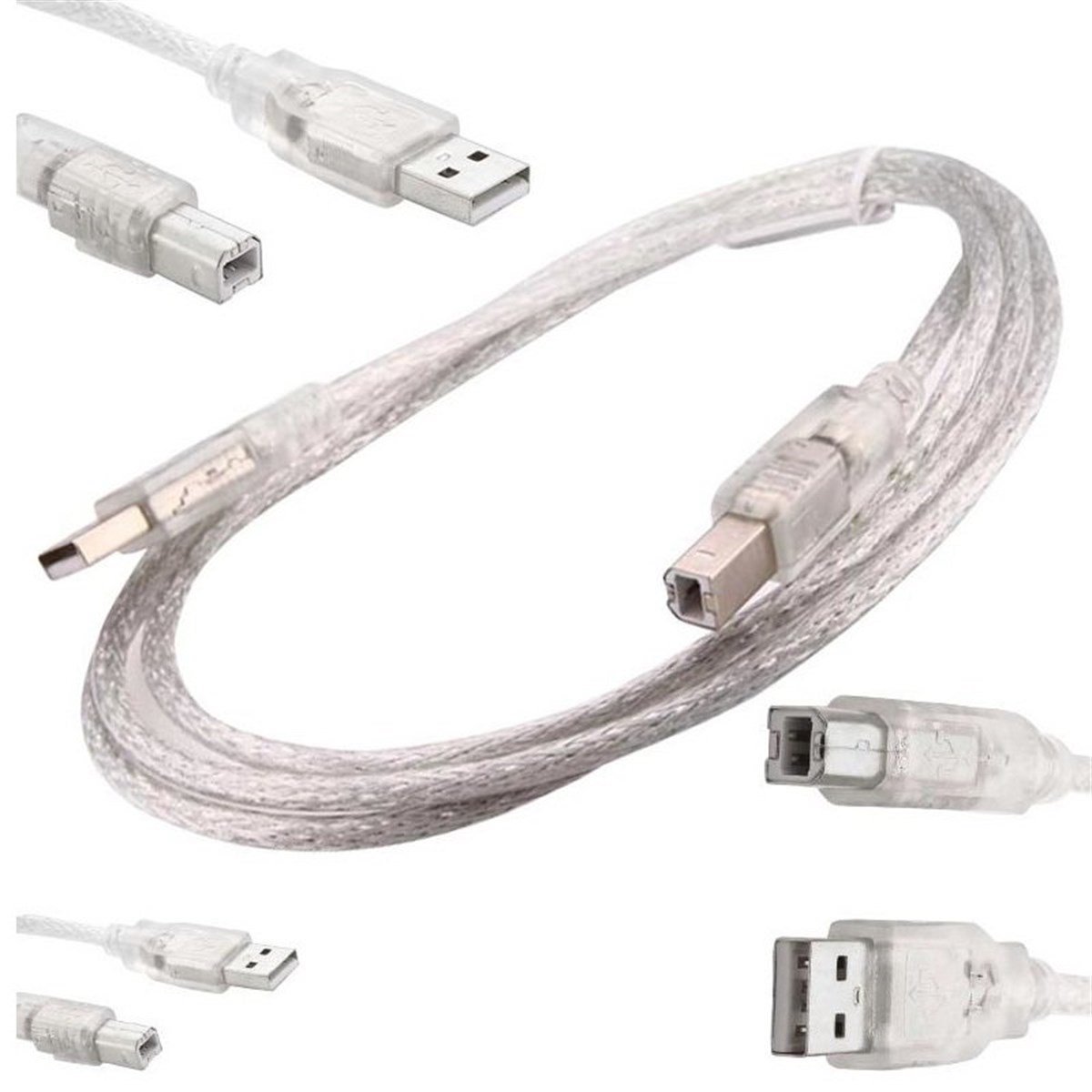 USB YAZICI KABLOSU 1,5 METRE 2.0V ŞEFFAF POWERMASTER