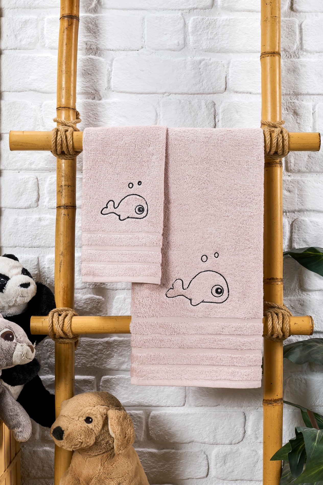 Bambu Yumuşacık Bebek Havlu Seti PEMBE