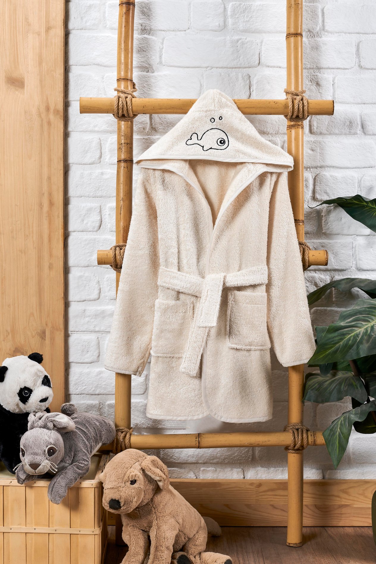 EIFIN Kapşonlu Bambu Bebek Bornoz Çok Yumuşak 