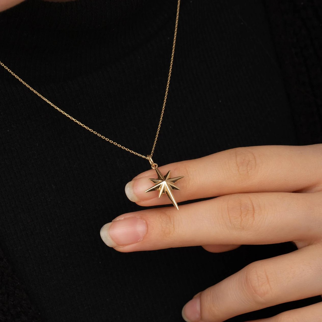 Altın Kutup Yıldızı Kolye - Goldstore
