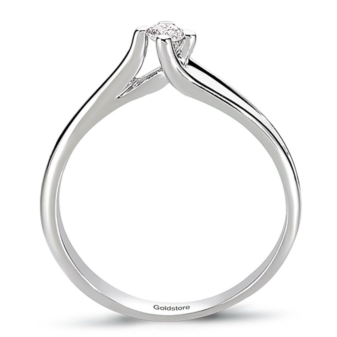 Goldstore-0.09 ct. Pırlanta S Kollu Tektaş Yüzük