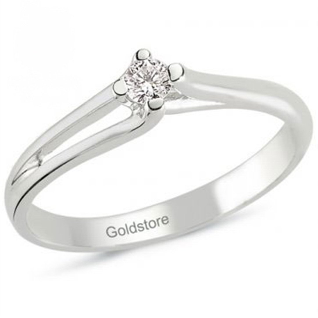 Goldstore-0.09 ct. Pırlanta S Kollu Tektaş Yüzük