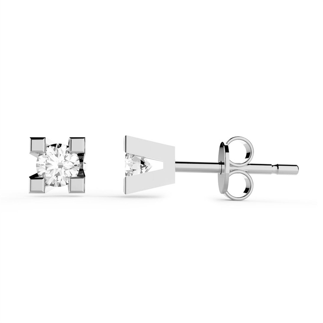 Goldstore-0.2 ct. Pırlanta Tektaş Küpe