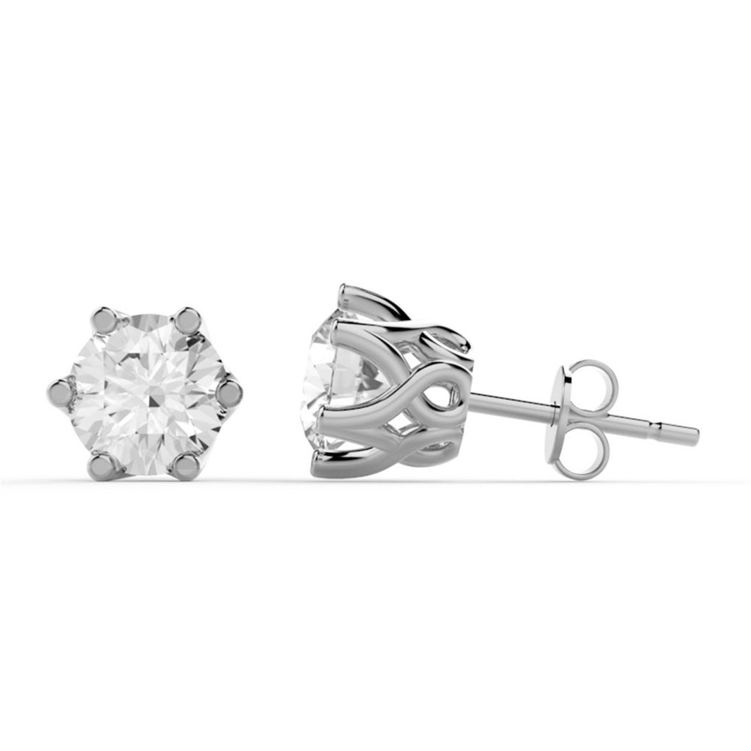 Goldstore-1 ct. Pırlanta Tektaş Küpe