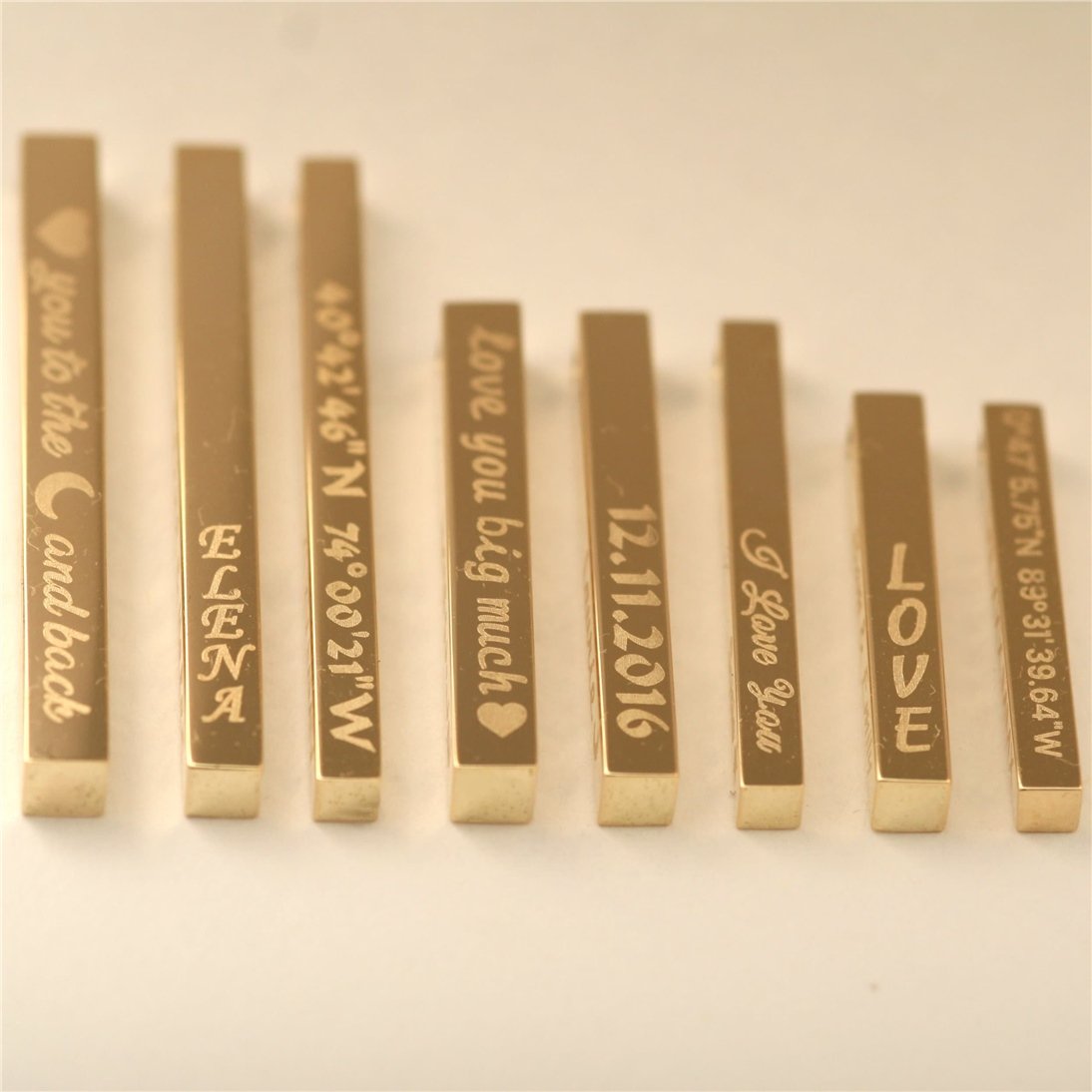 Goldstore-14K 18K Real Gold Personalized 4 Side Bar Graduation Pendant, Engraved Doctorate Graduation Gift Custom Name Pendant Gift For Graduation