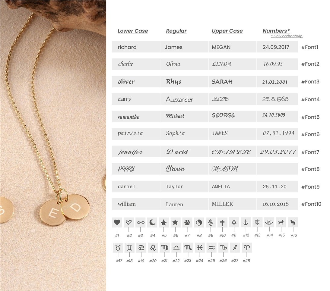 Goldstore-14K Solid Gold Minimal Initial Disk Necklace, Personalized Dainty lowercase or uppercase letter Pendant, Mothers Letter Disc Charm Necklace.