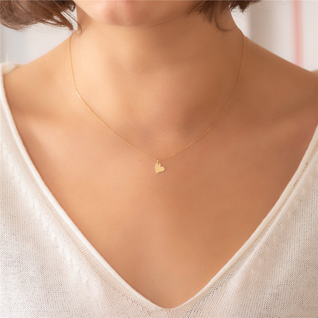 Goldstore-14k Solid Gold Mother Daughter Necklace Set, Custom Engrave Name Initial Heart Layered Necklace Set, Layered Necklace Set Gold Gift for Her.