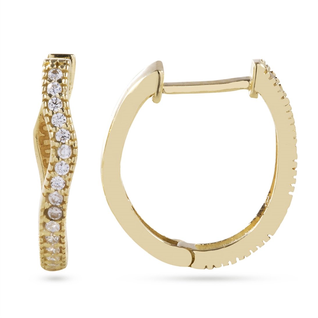 Goldstore-Taşlı Halka Küpe