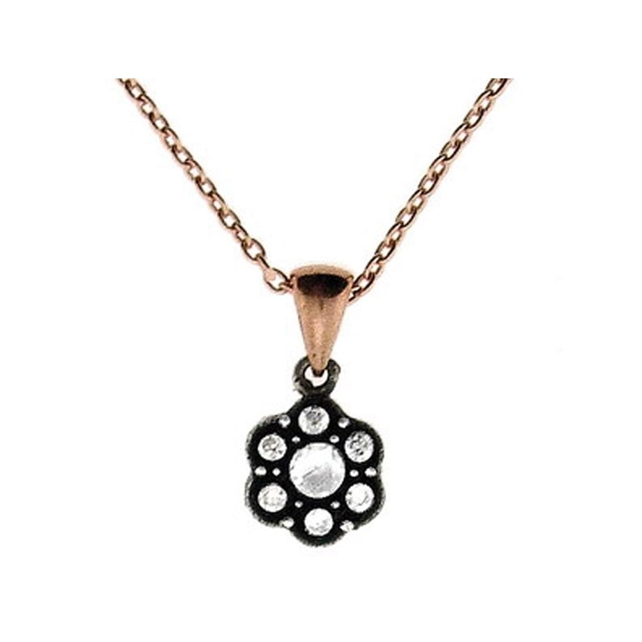Goldstore-URL 0.1 ct. Pırlanta Gül Kolye