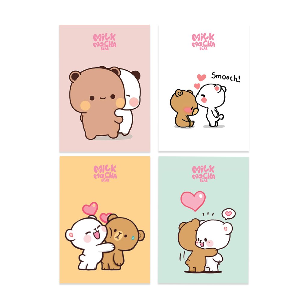 Anime Serisi Milk and Mocha Poster Kart 4'lü Set