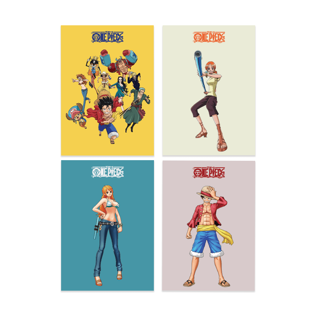 Anime Serisi One Piece Poster Kart 4'lü Set