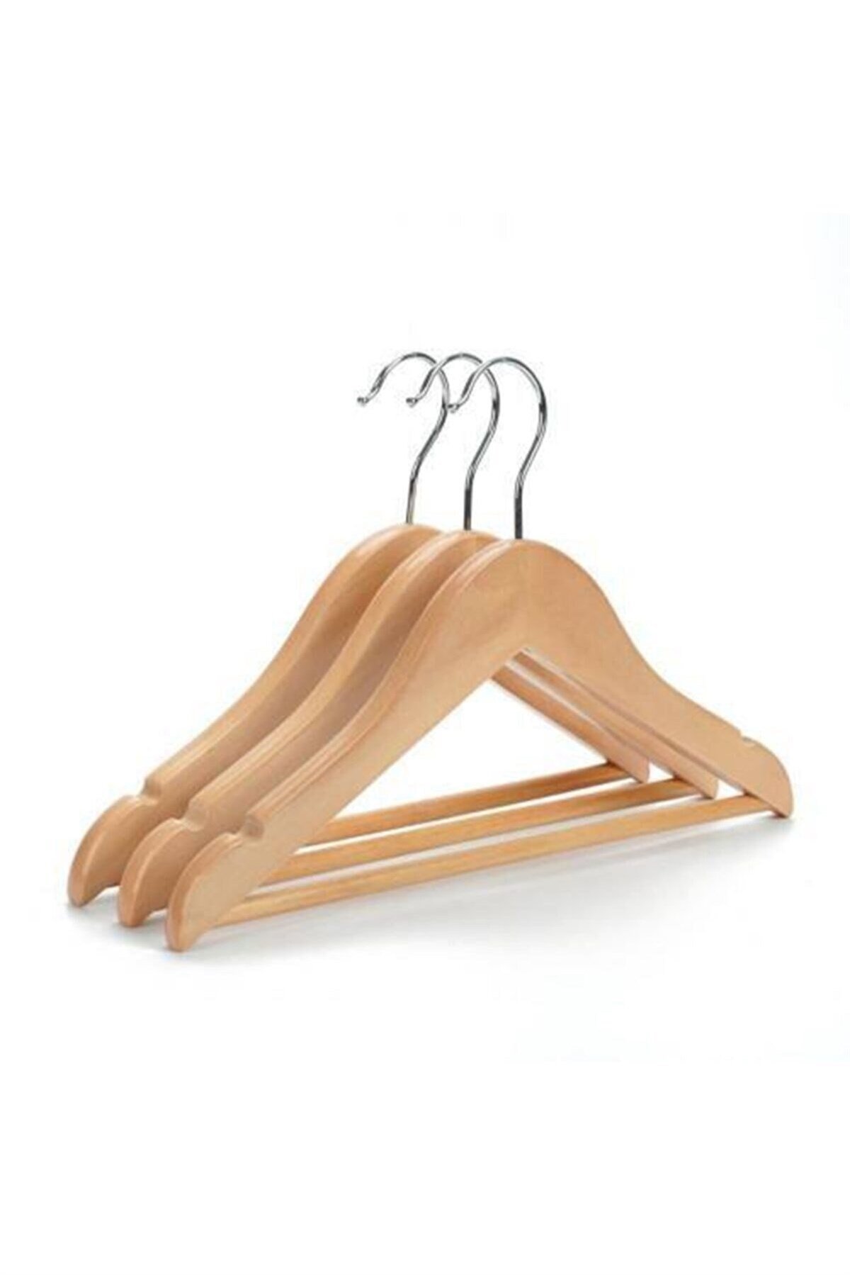 12 Adet Ahşap Bebek Elbise Askısı Bebek Kıyafet Askısı Vernikli 32 Cm