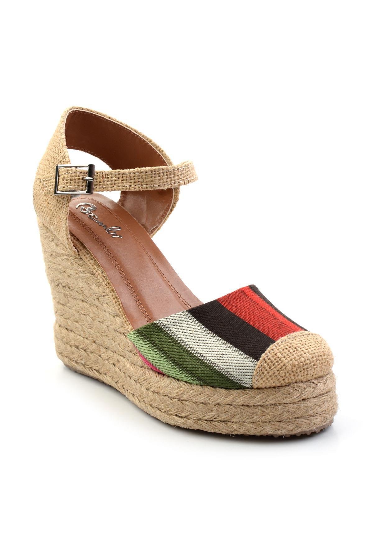 Kalın Çizgili  Kadın Espadril K01874414604