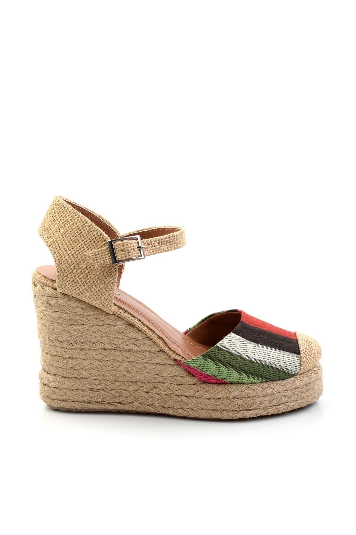 Kalın Çizgili  Kadın Espadril K01874414604