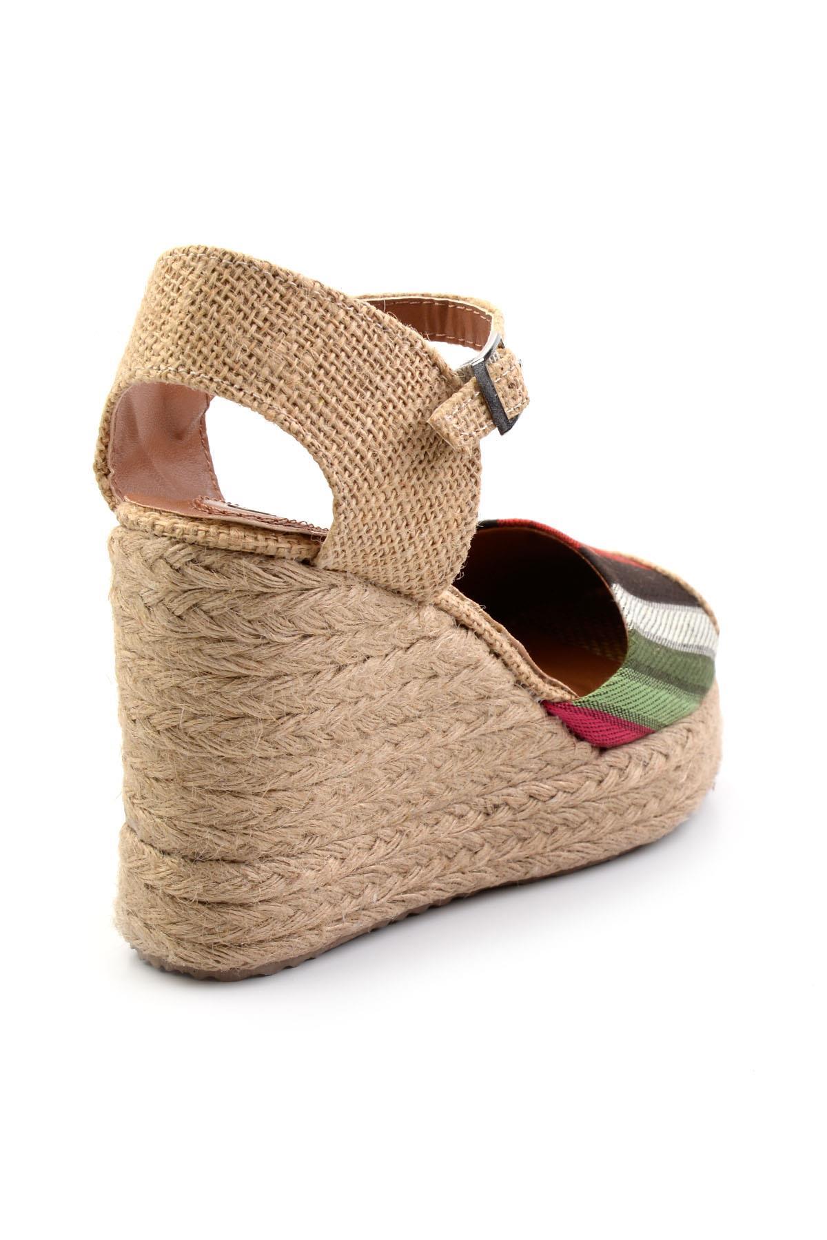 Kalın Çizgili  Kadın Espadril K01874414604
