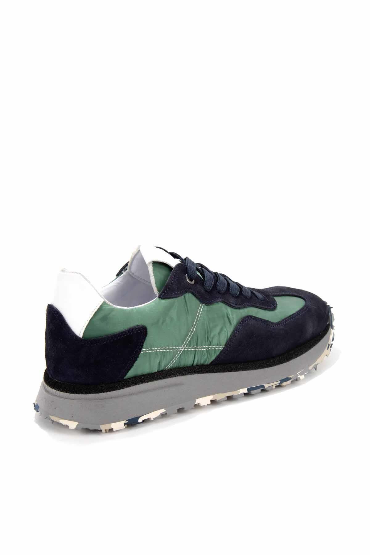Lacivert Yeşil Süet Hakiki Deri Erkek Sneaker E01810007002
