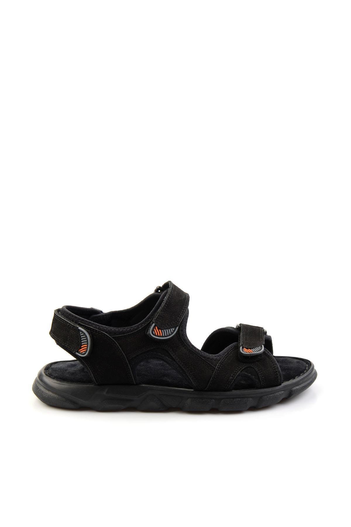 Siyah Leather Erkek Sandalet E05078102501