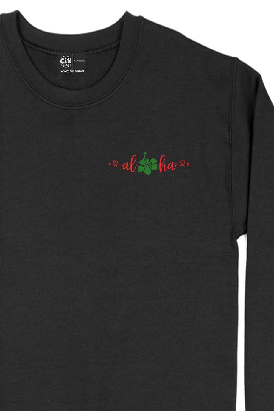 Aloha Yonca Cep Tasarım Baskılı Sweatshirt Aloha Yonca Cep Tasarım Baskılı Sweatshirt - Ücretsiz Kargo