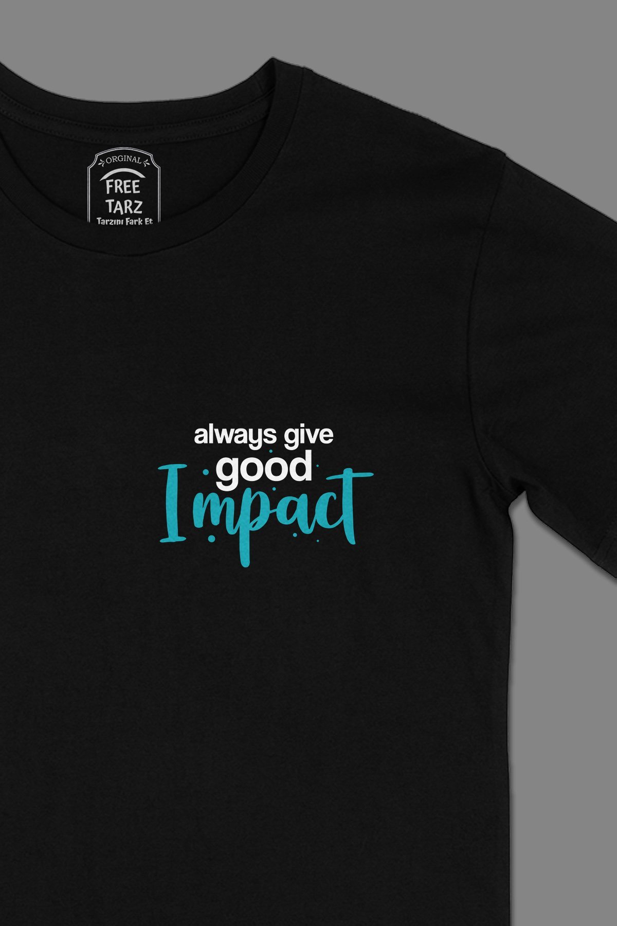 Always Good Impact Motivasyon Cep Tasarımlı Siyah Tişört Always Good Impact Motivasyon Cep Tasarımlı Siyah Tişört - Ücretsiz Kargo