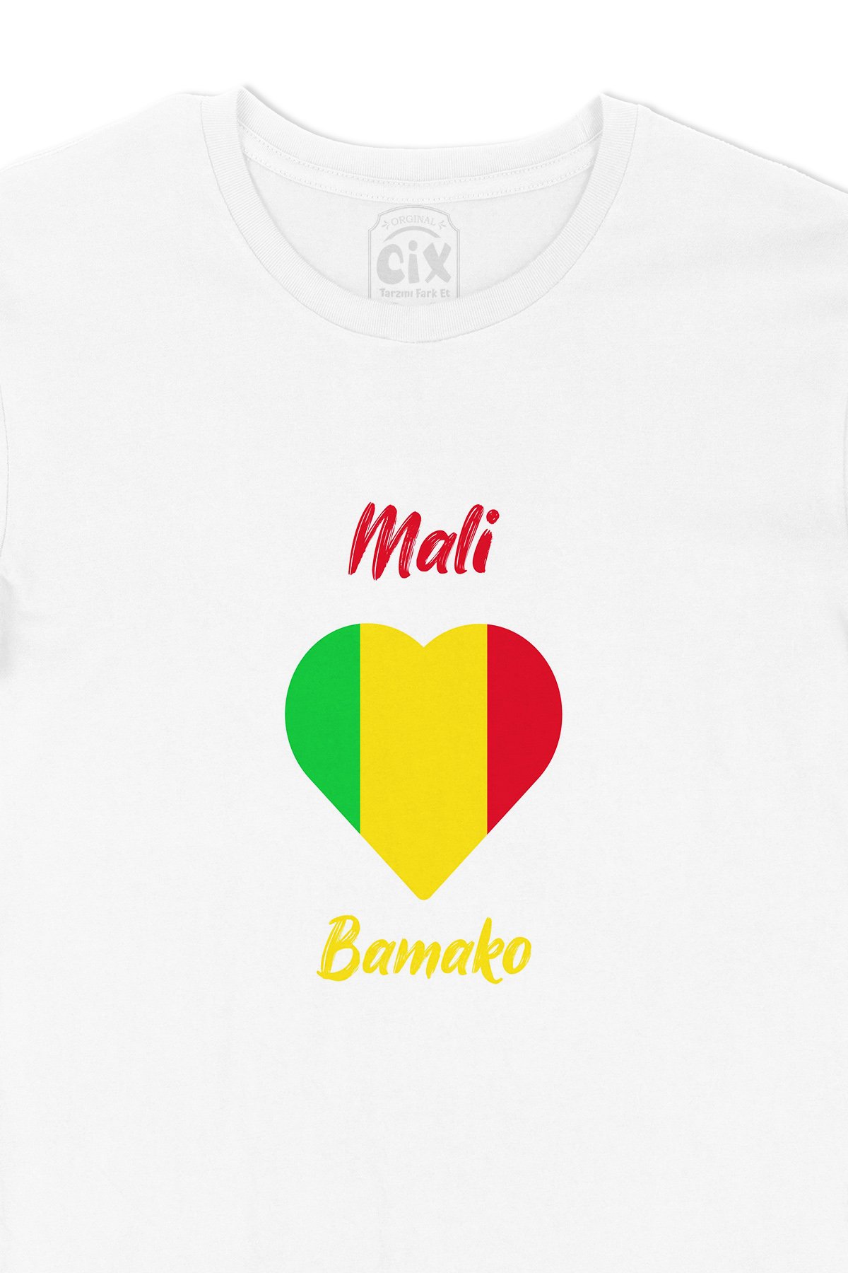 Bamako Bali Bayraklı Kalpli Tişört