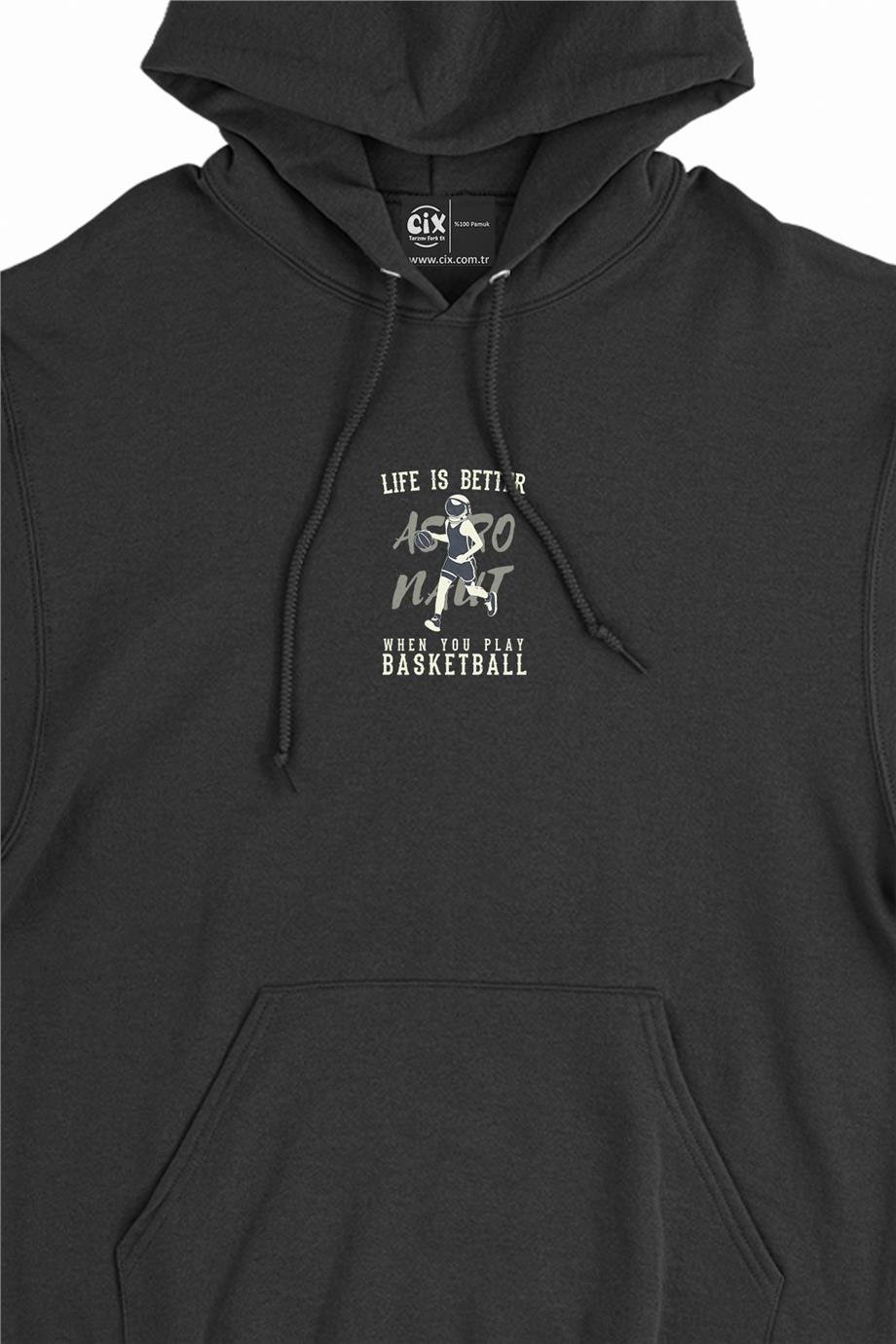 Basketçi Astronot Minimal Kapşonlu Sweatshirt Hoodie Basketçi Astronot Minimal Kapşonlu Sweatshirt Hoodie - Ücretsiz Kargo