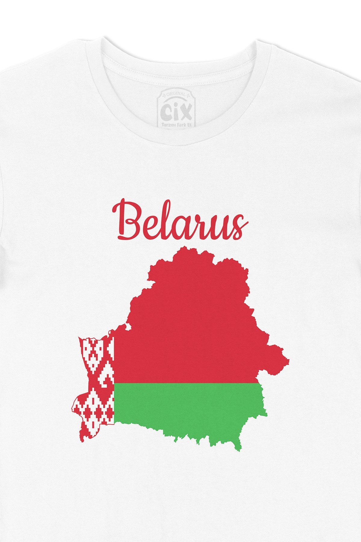 Belarus Haritalı ve Bayraklı Tişört