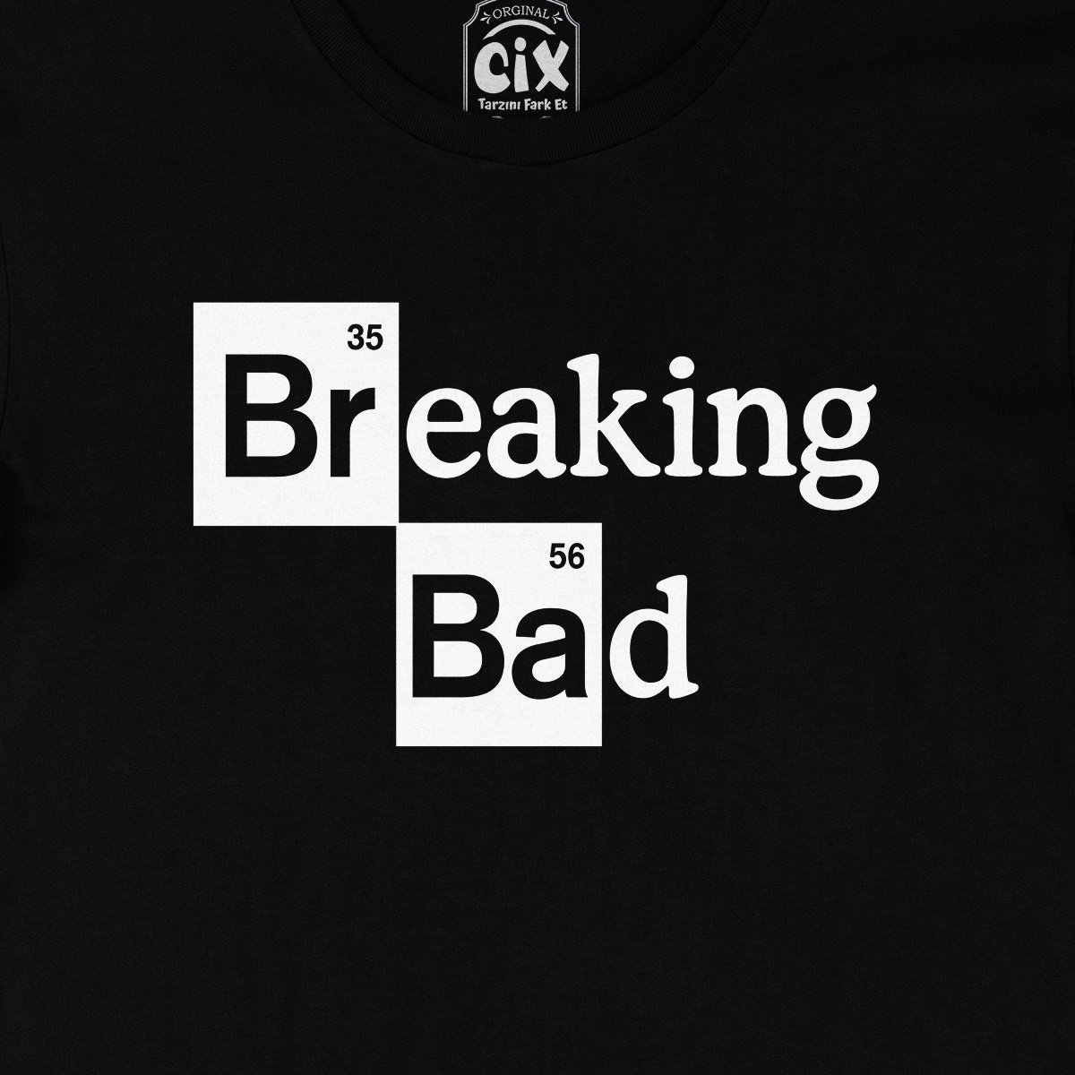 Beyaz Breaking Bad Yazılı Siyah Tişört